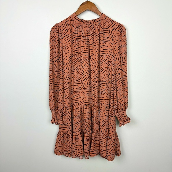 Nine West Animal Print Ruffle Swing Dress - Picture 3 of 8